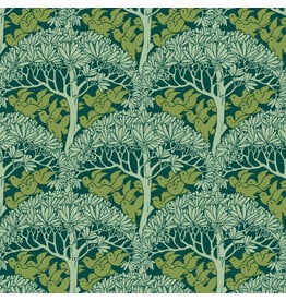William Morris & Co. Morris & Co, Bedford Park, The Savric in Forest, Fabric Half-Yards