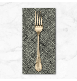 PD's Carolyn Friedlander Collection Memento, Crosshatch in Black, Dinner Napkin