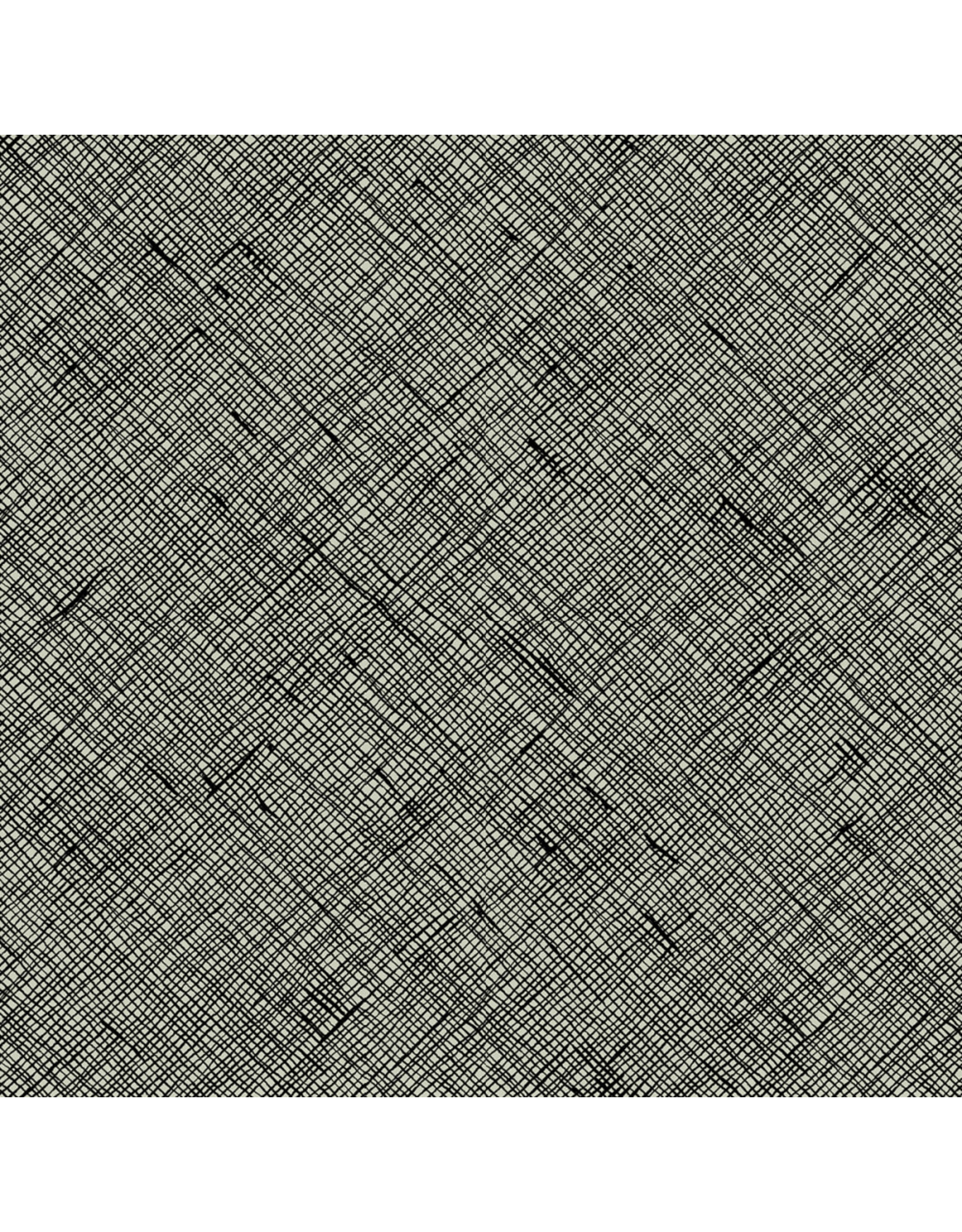Carolyn Friedlander Memento, Crosshatch in Black, Fabric Half-Yards