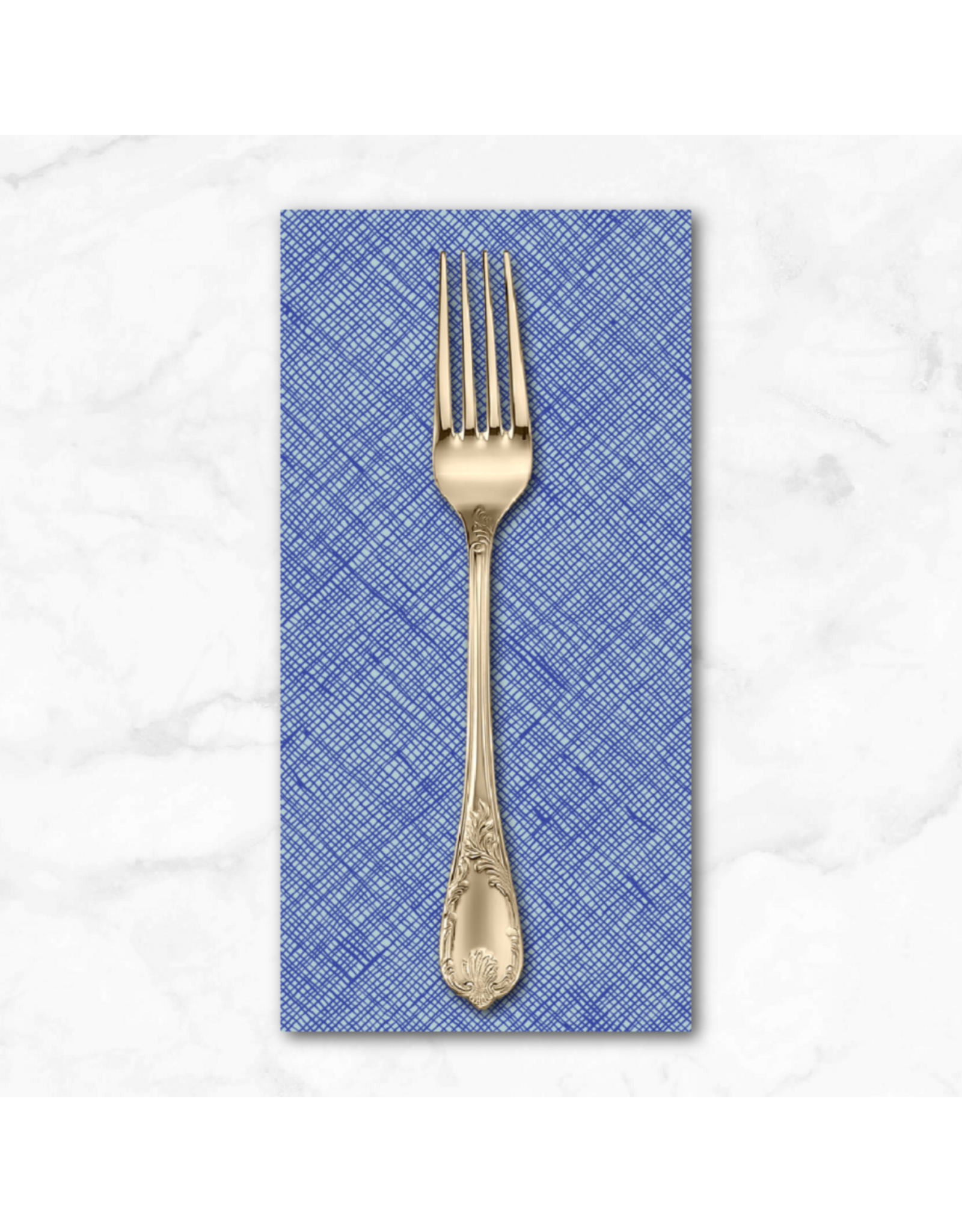 PD's Carolyn Friedlander Collection Memento, Crosshatch in Lapis, Dinner Napkin