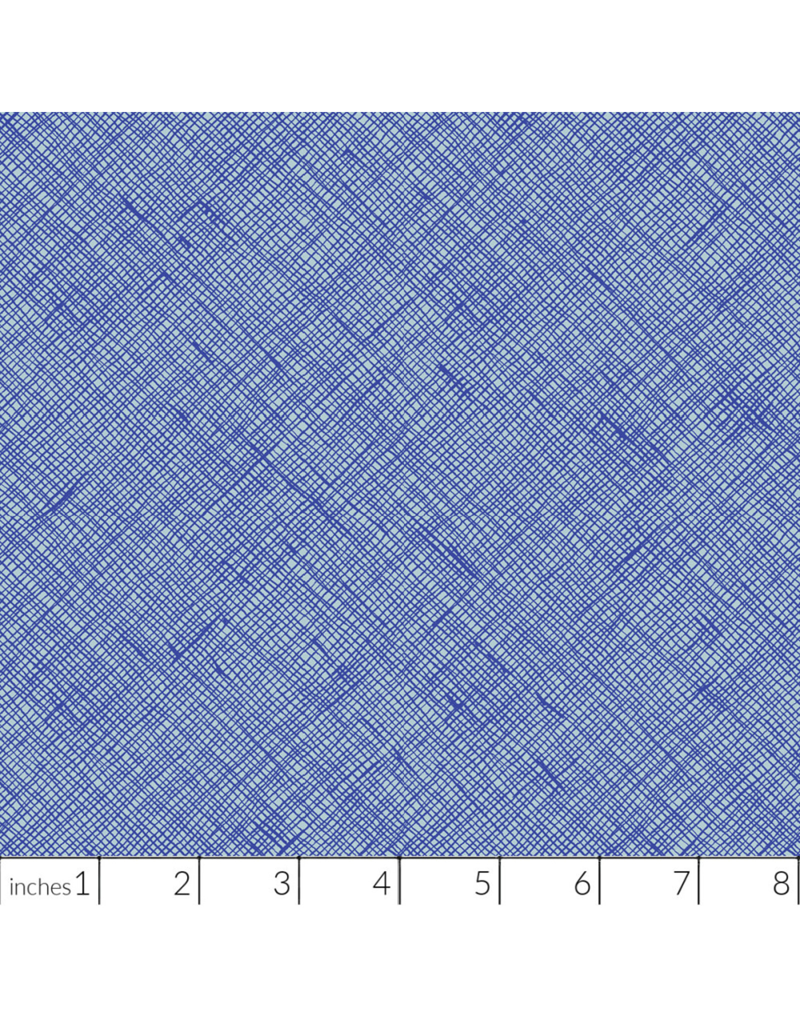 Carolyn Friedlander Memento, Crosshatch in Lapis, Fabric Half-Yards