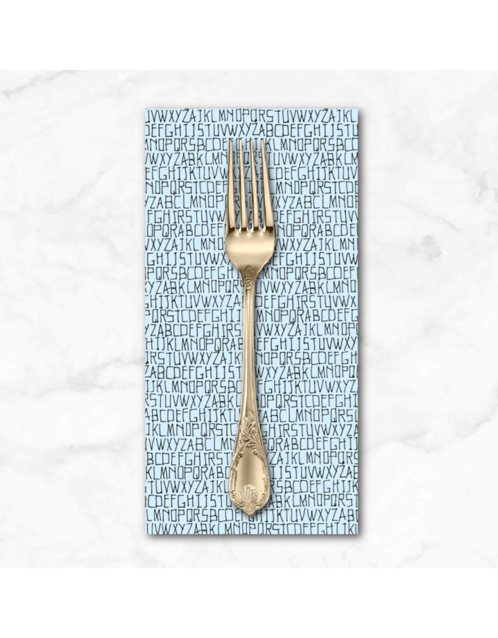 PD's Carolyn Friedlander Collection Memento, Alphabet in Ethereal, Dinner Napkin