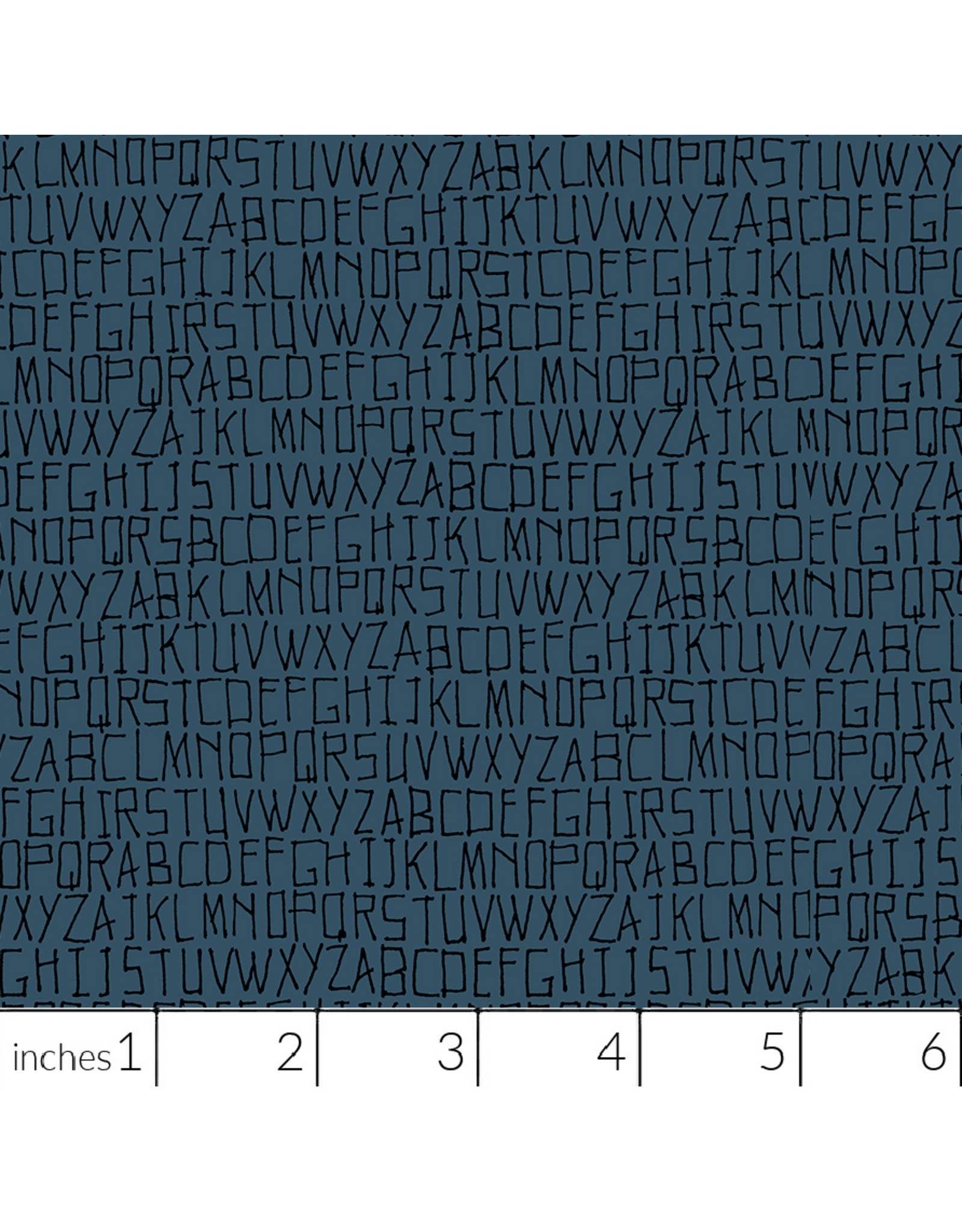 Carolyn Friedlander Memento, Alphabet in Prussian, Fabric Half-Yards
