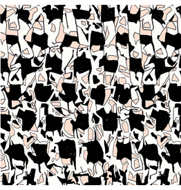 Carolyn Friedlander Memento, Explore in Black, Fabric Half-Yards