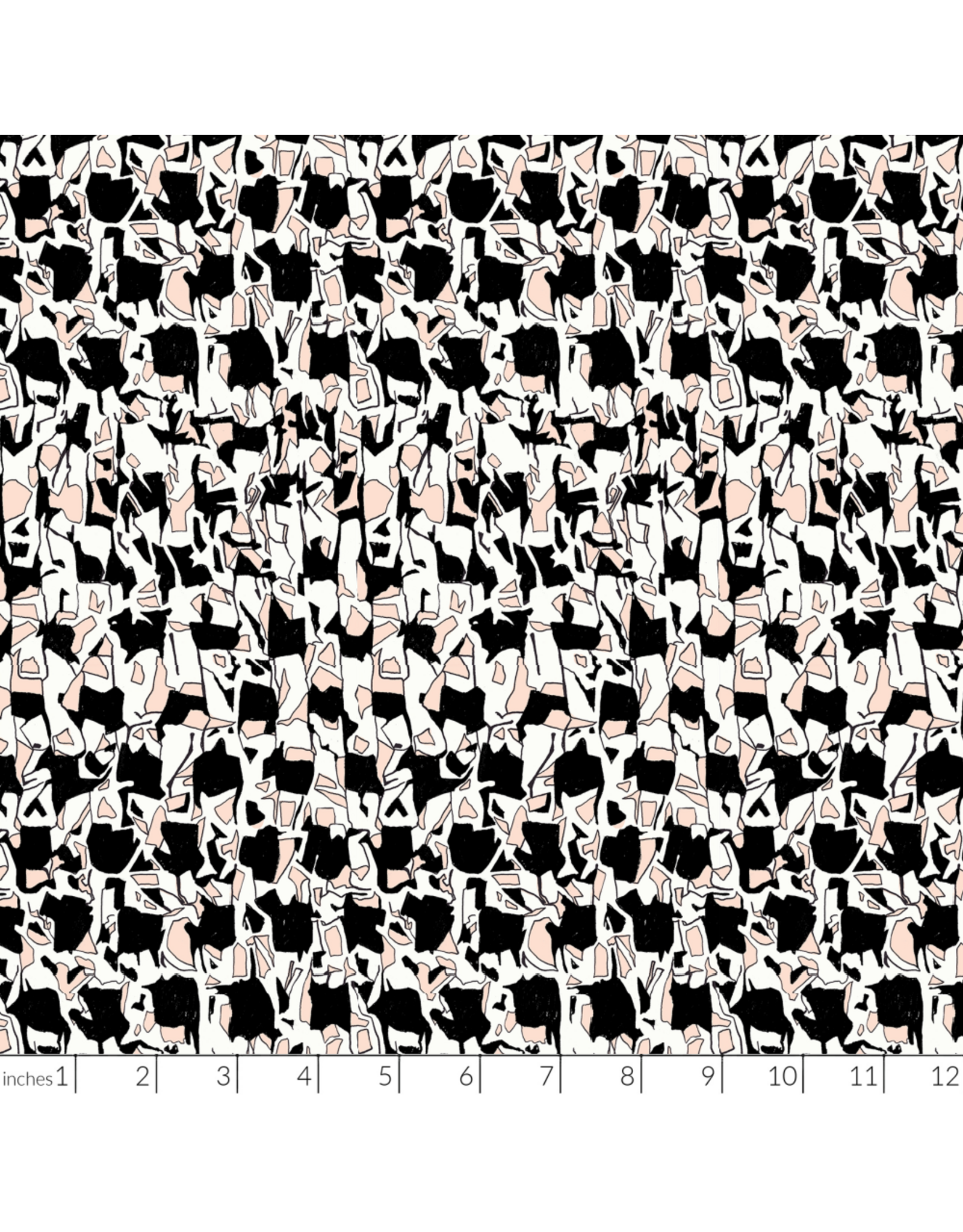 Carolyn Friedlander Memento, Explore in Black, Fabric Half-Yards
