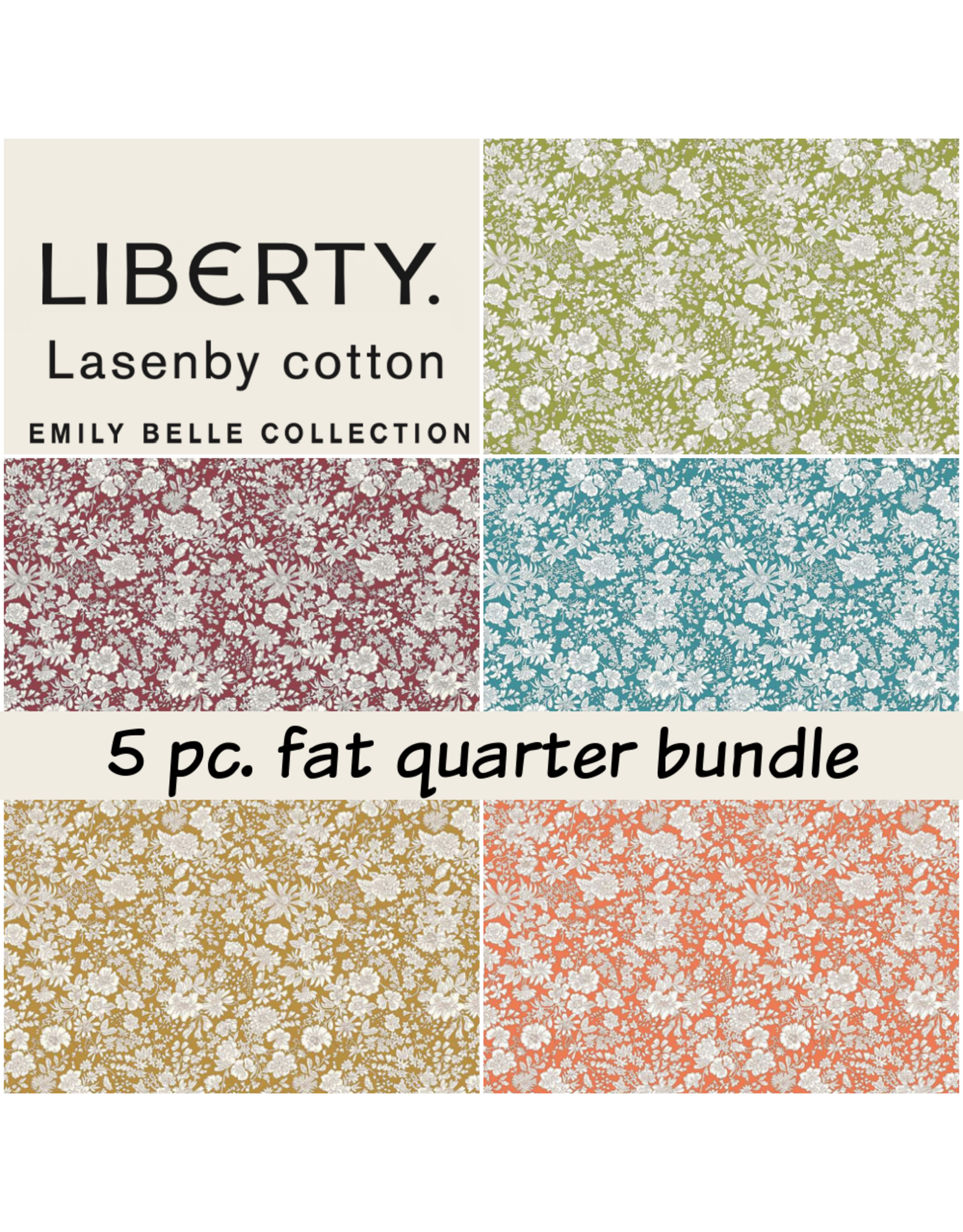 Liberty Fabrics Liberty, Emily Belle Fat Quarter Bundle - 5 pc.