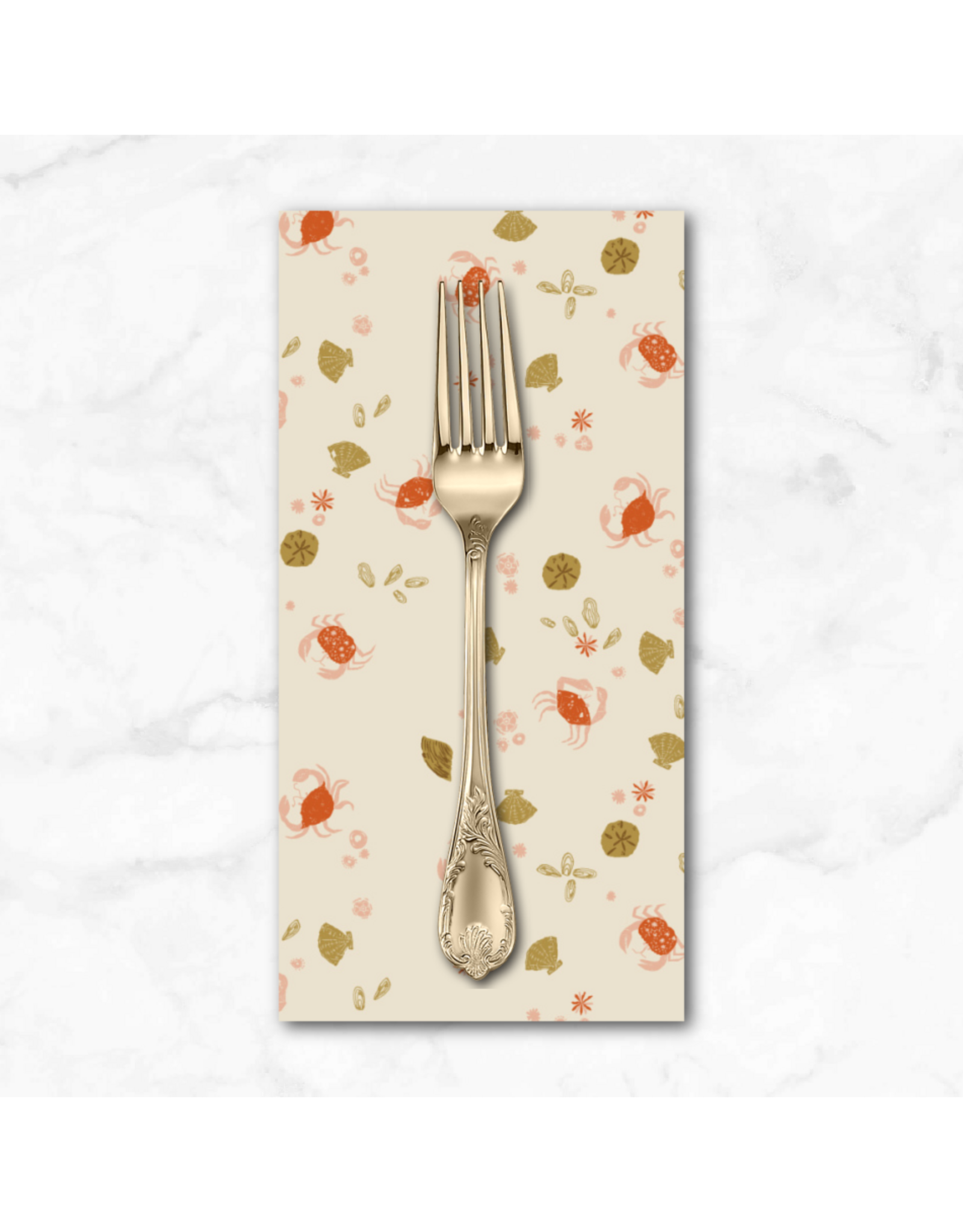 PD's Windham Collection Rocky Coast, Beach Combers in Pearl, Dinner Napkin