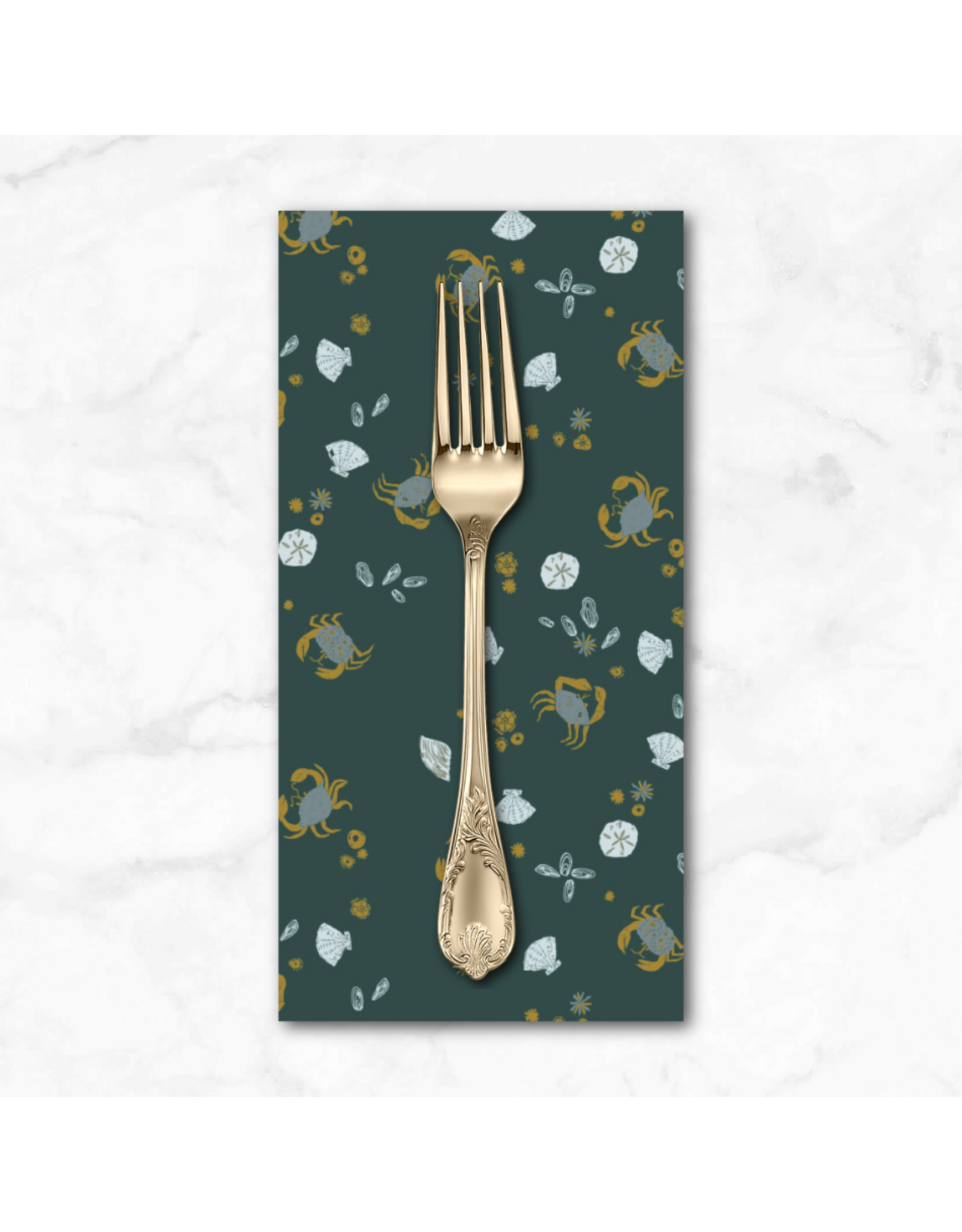 PD's Windham Collection Rocky Coast, Beach Combers in Phthalo, Dinner Napkin
