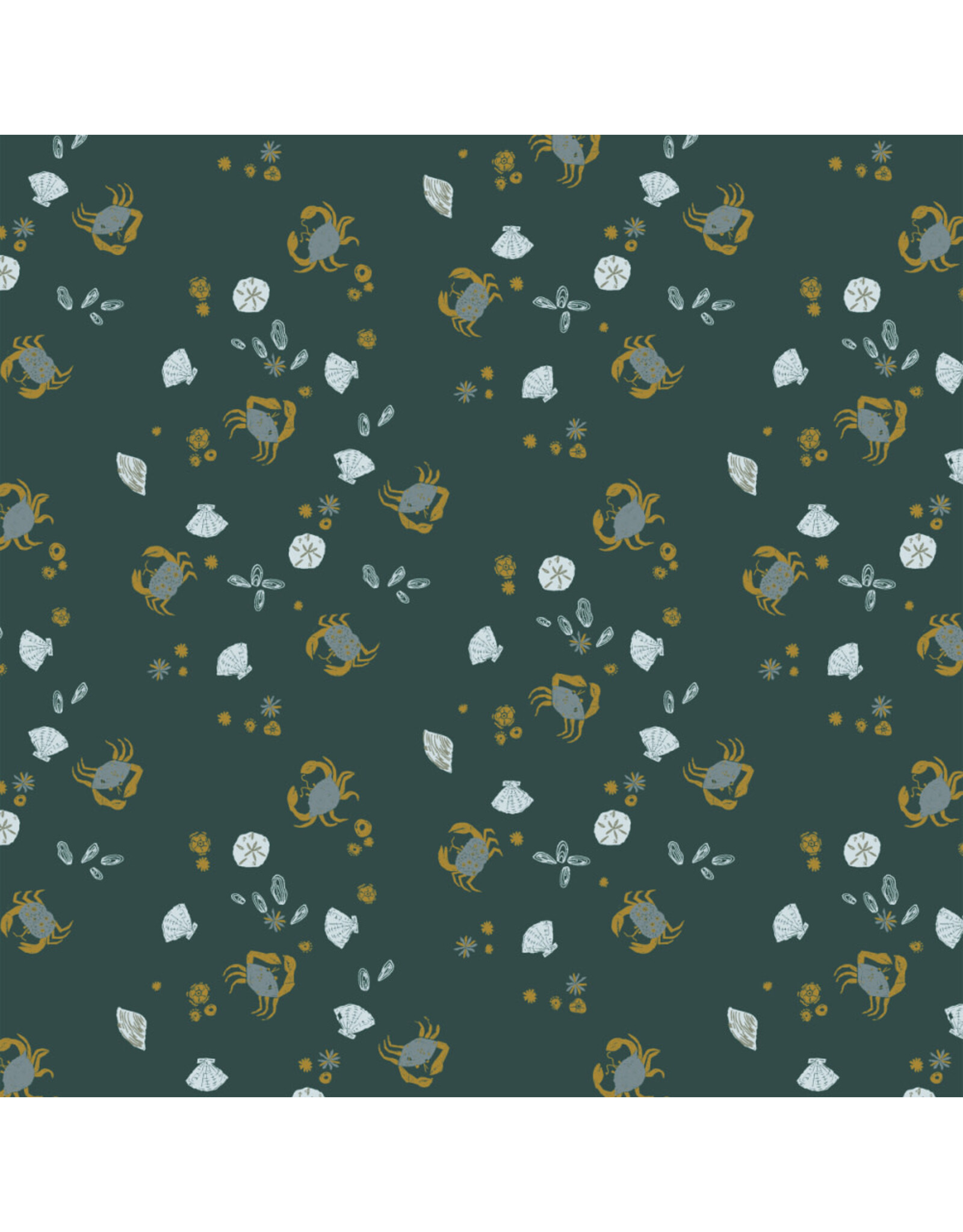 Windham Fabrics Rocky Coast, Beach Combers in Phthalo, Fabric Half-Yards