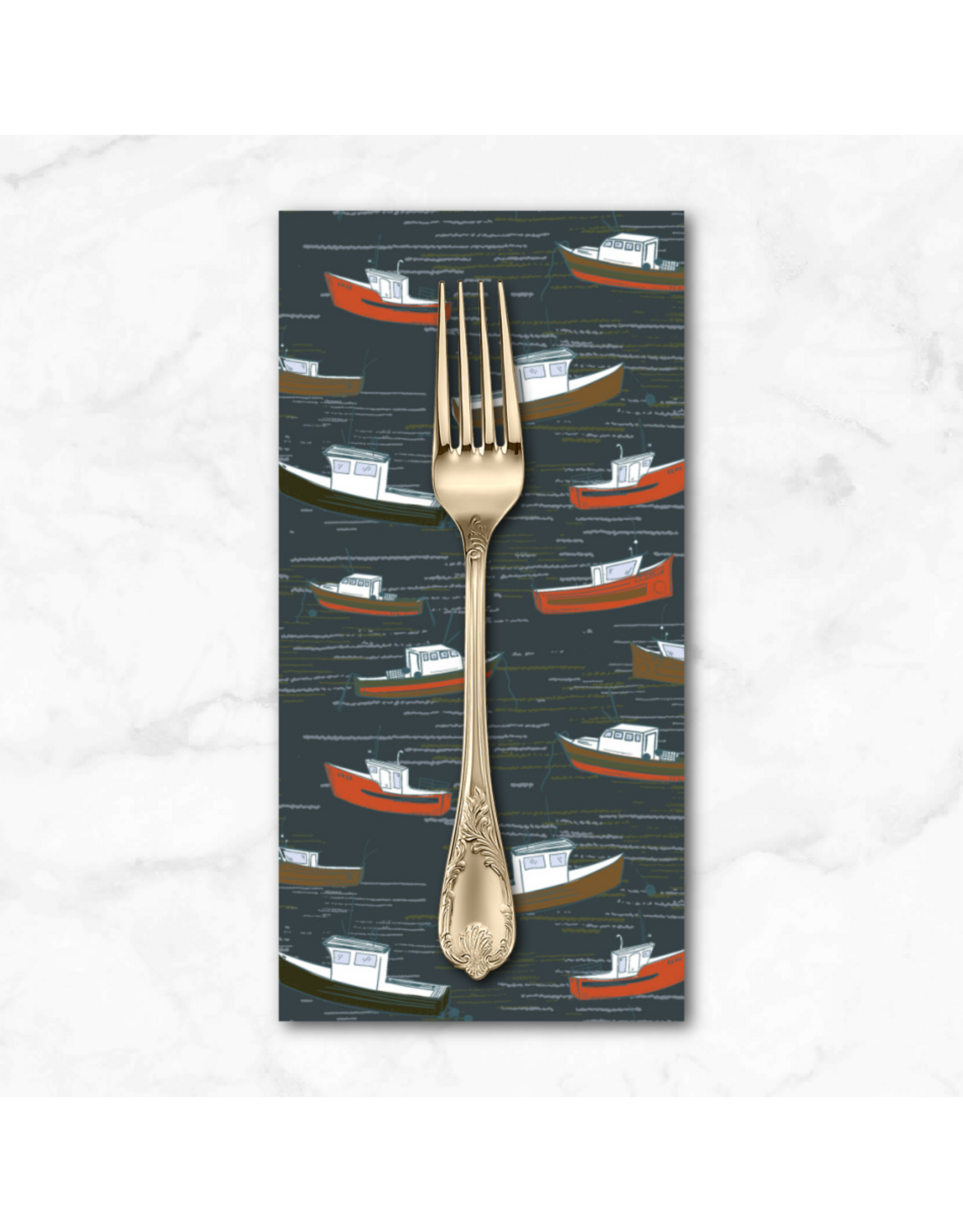PD's Windham Collection Rocky Coast, Bonnie Boats in Marina, Dinner Napkin