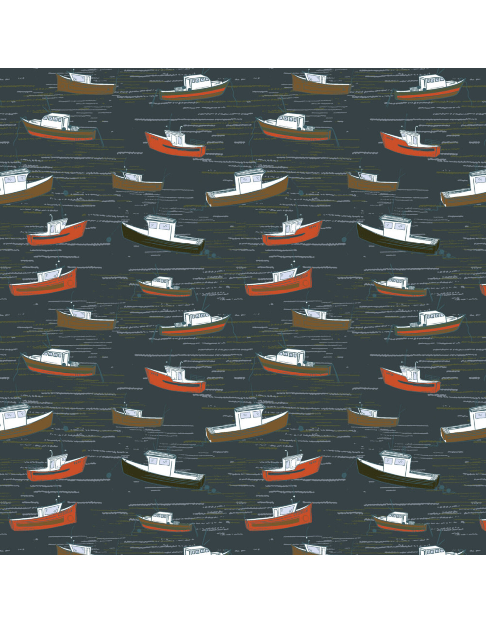 Windham Fabrics Rocky Coast, Bonnie Boats in Marina, Fabric Half-Yards