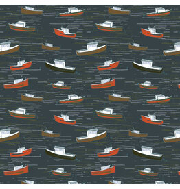 Windham Fabrics Rocky Coast, Bonnie Boats in Marina, Fabric Half-Yards