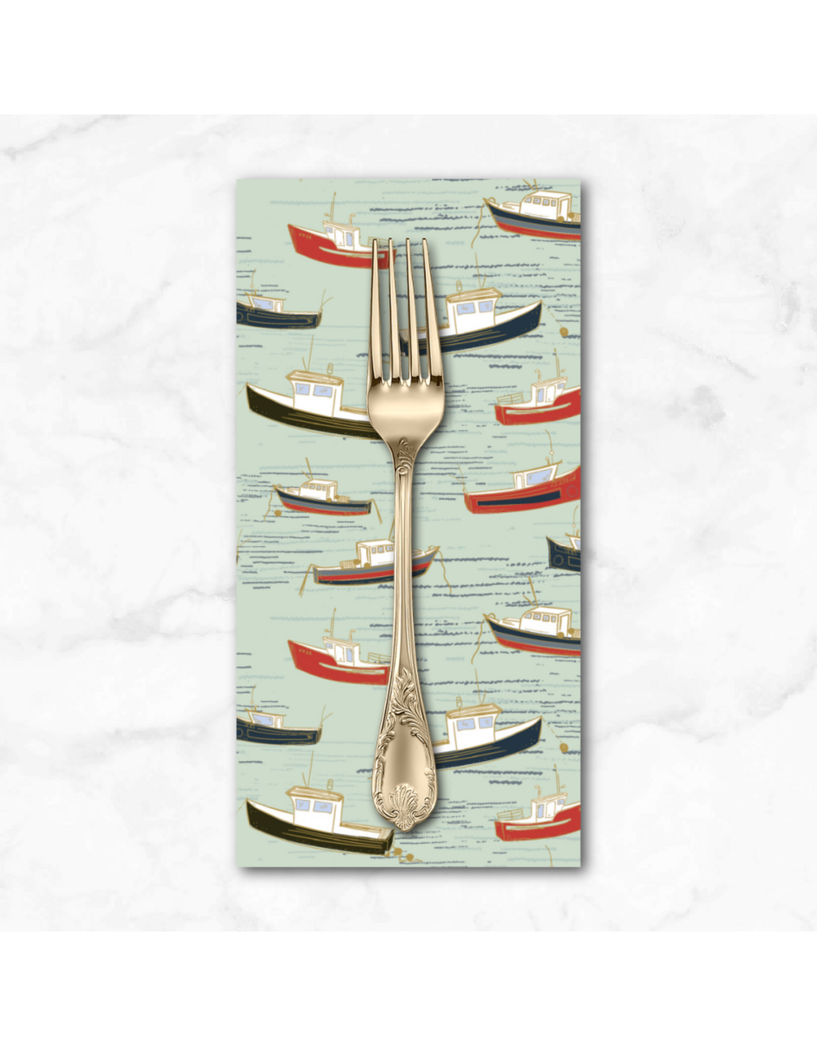 PD's Windham Collection Rocky Coast, Bonnie Boats in Mist, Dinner Napkin