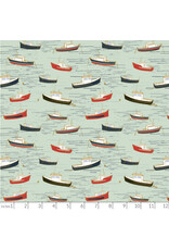 Windham Fabrics Rocky Coast, Bonnie Boats in Mist, Fabric Half-Yards