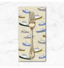 PD's Windham Collection Rocky Coast, Bonnie Boats in Pearl, Dinner Napkin