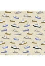 Windham Fabrics Rocky Coast, Bonnie Boats in Pearl, Fabric Half-Yards