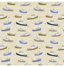 Windham Fabrics Rocky Coast, Bonnie Boats in Pearl, Fabric Half-Yards