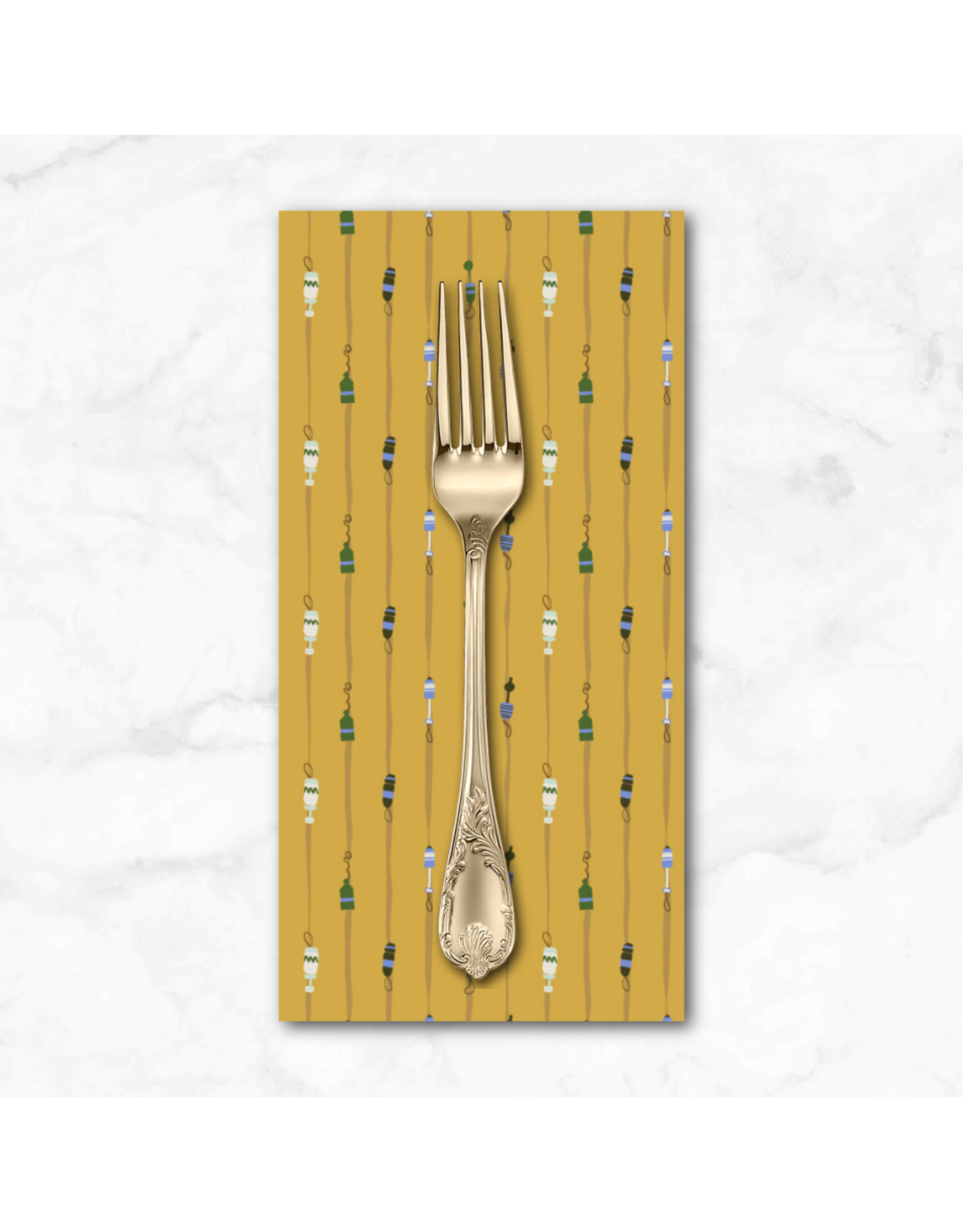 PD's Windham Collection Rocky Coast, Buoys in Mustard, Dinner Napkin