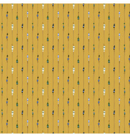 Windham Fabrics Rocky Coast, Buoys in Mustard, Fabric Half-Yards