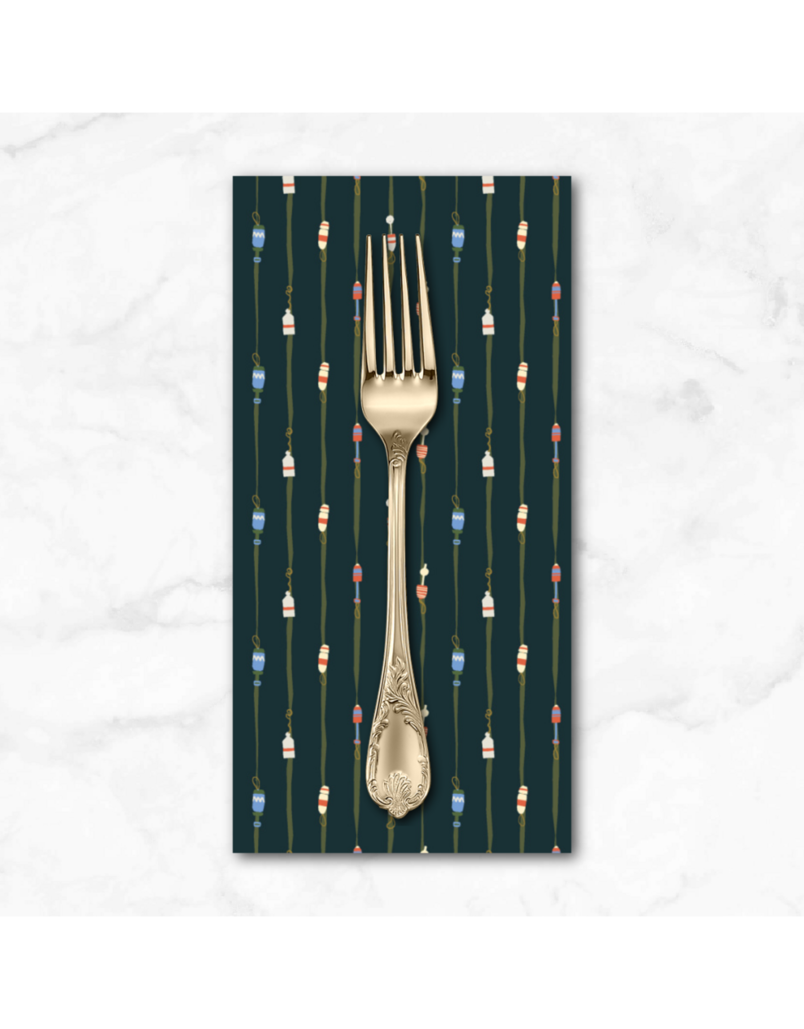 PD's Windham Collection Rocky Coast, Buoys in Navy, Dinner Napkin