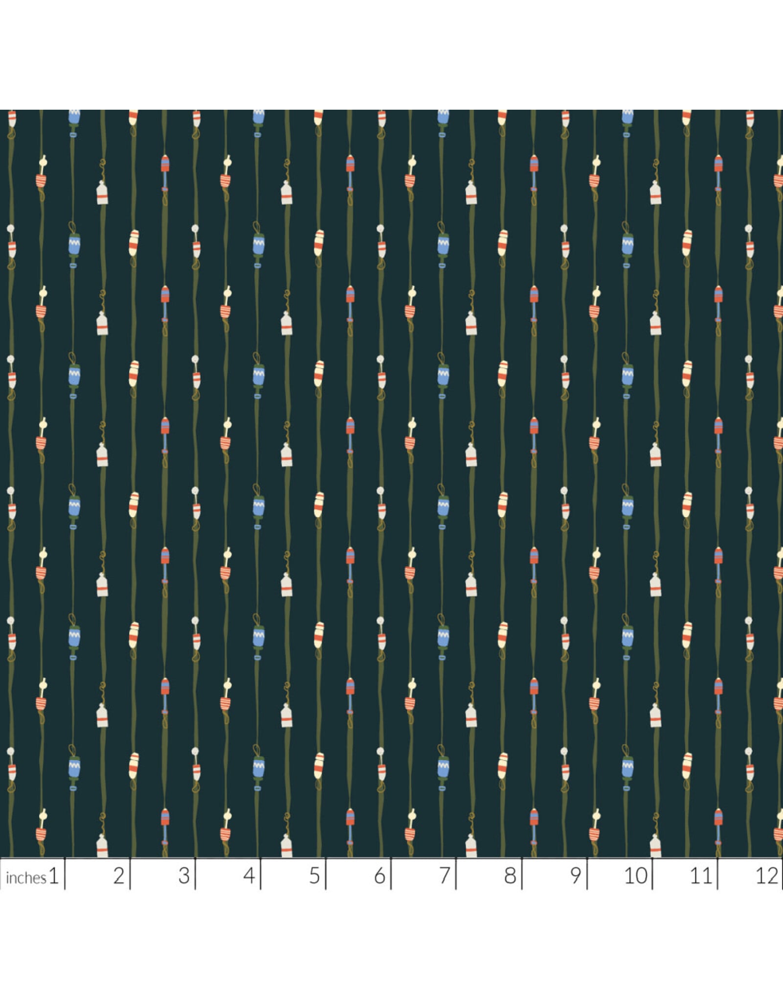 PD's Windham Collection Rocky Coast, Buoys in Navy, Dinner Napkin