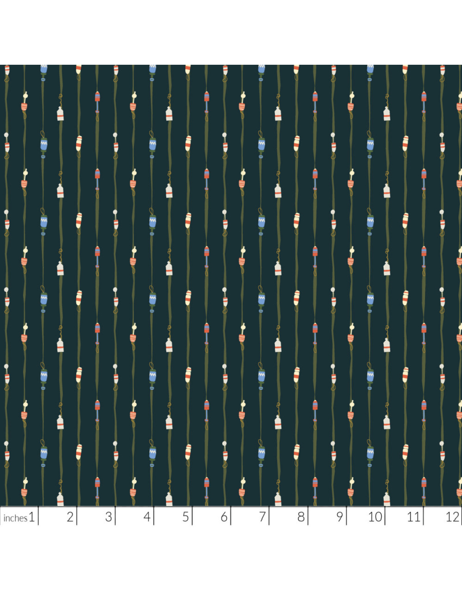 Windham Fabrics Rocky Coast, Buoys in Navy, Fabric Half-Yards