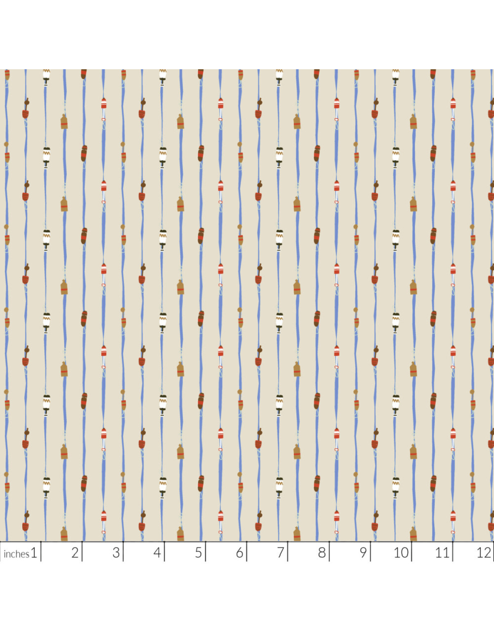 Windham Fabrics Rocky Coast, Buoys in Pearl, Fabric Half-Yards