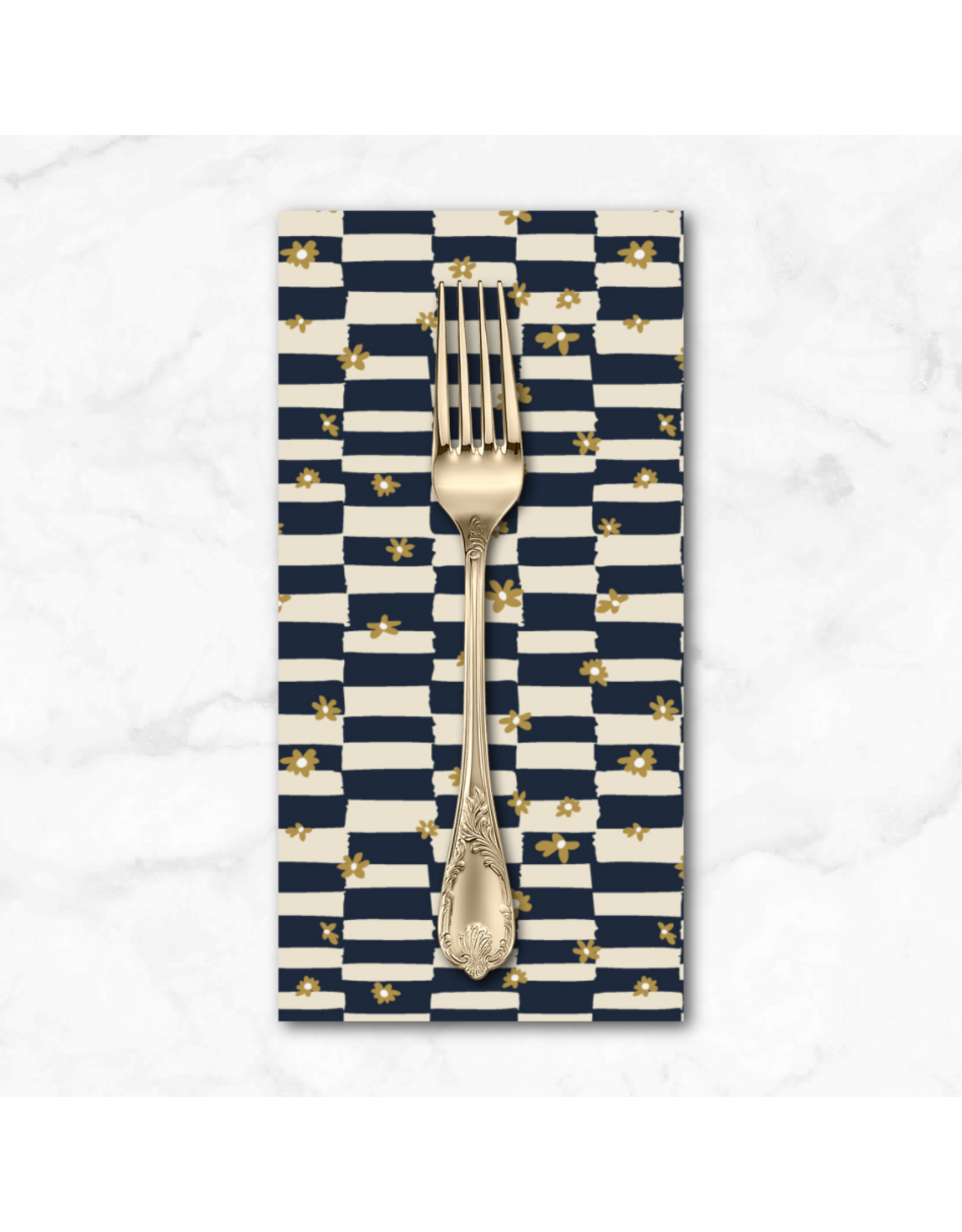 PD's Windham Collection Rocky Coast, Cottage Check in Navy, Dinner Napkin