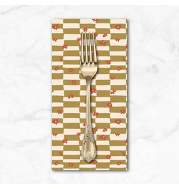 PD's Windham Collection Rocky Coast, Cottage Check in Ochre, Dinner Napkin