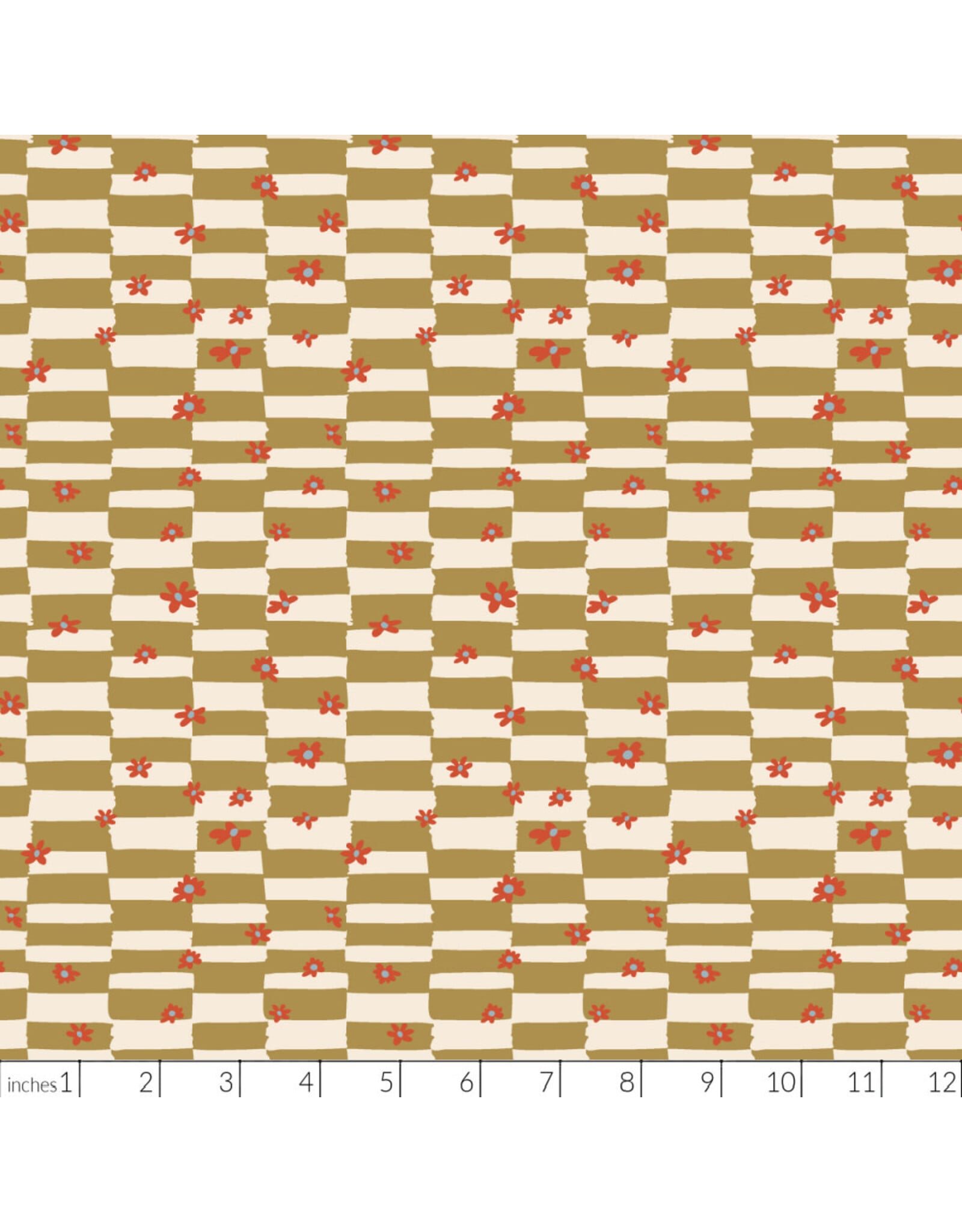 Windham Fabrics Rocky Coast, Cottage Check in Ochre, Fabric Half-Yards