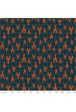 Windham Fabrics Rocky Coast, Daily Catch in Navy, Fabric Half-Yards