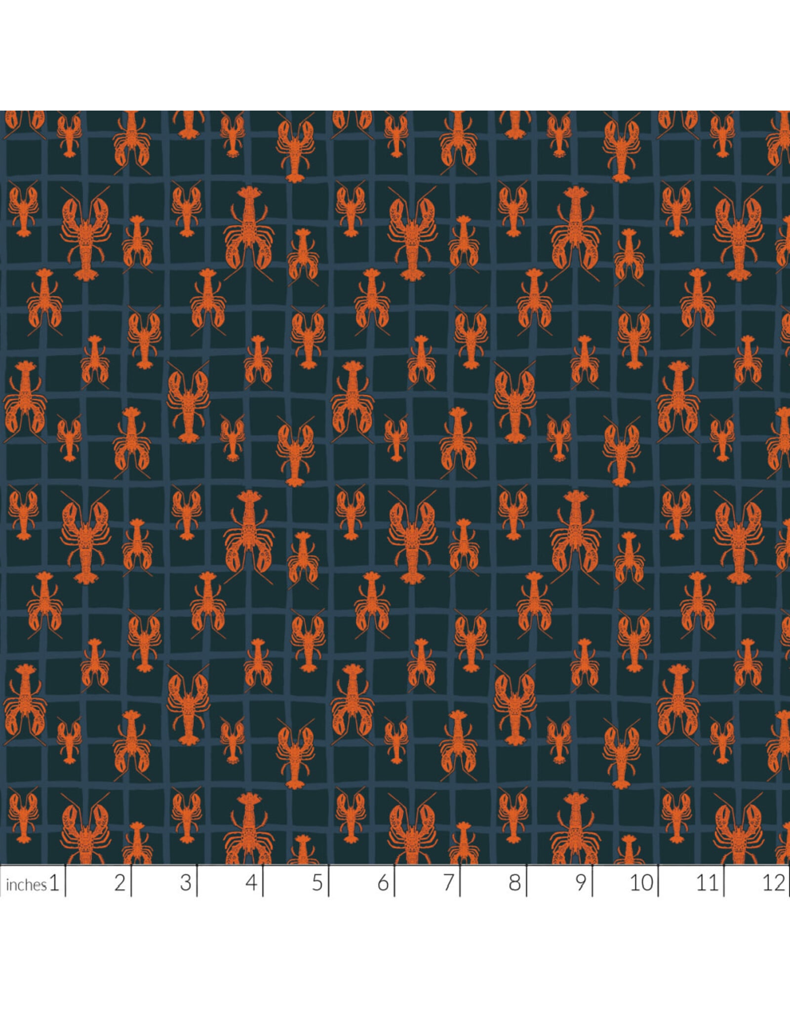 Windham Fabrics Rocky Coast, Daily Catch in Navy, Fabric Half-Yards