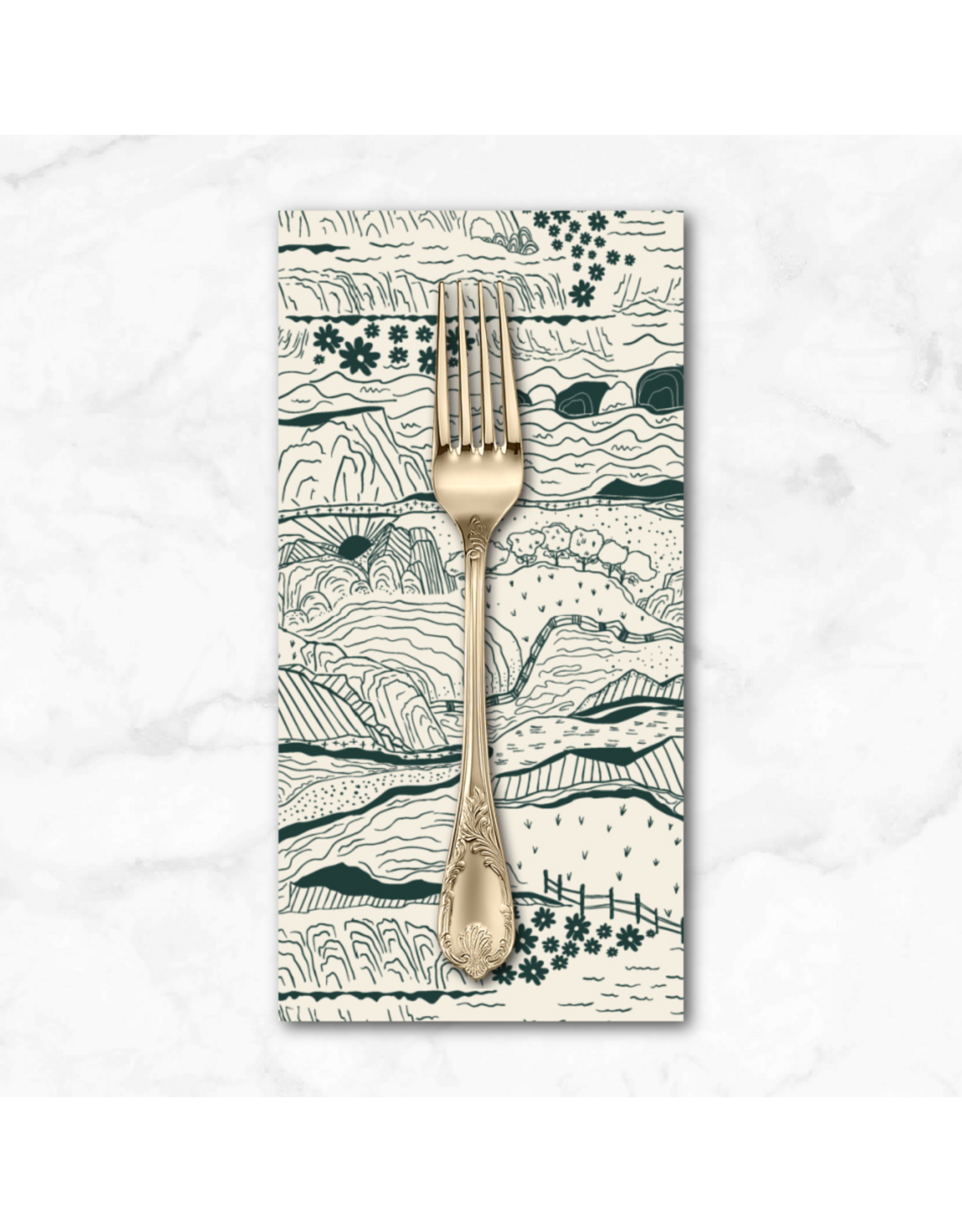 PD's Windham Collection Rocky Coast, Driftline in Ivory, Dinner Napkin