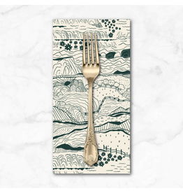 PD's Windham Collection Rocky Coast, Driftline in Ivory, Dinner Napkin