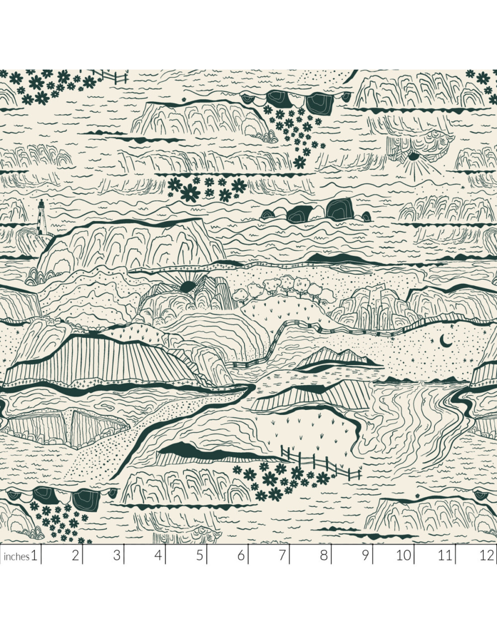 PD's Windham Collection Rocky Coast, Driftline in Ivory, Dinner Napkin