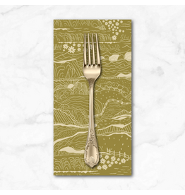 PD's Windham Collection Rocky Coast, Driftline in Olive, Dinner Napkin