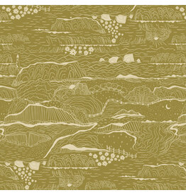 Windham Fabrics Rocky Coast, Driftline in Olive, Fabric Half-Yards