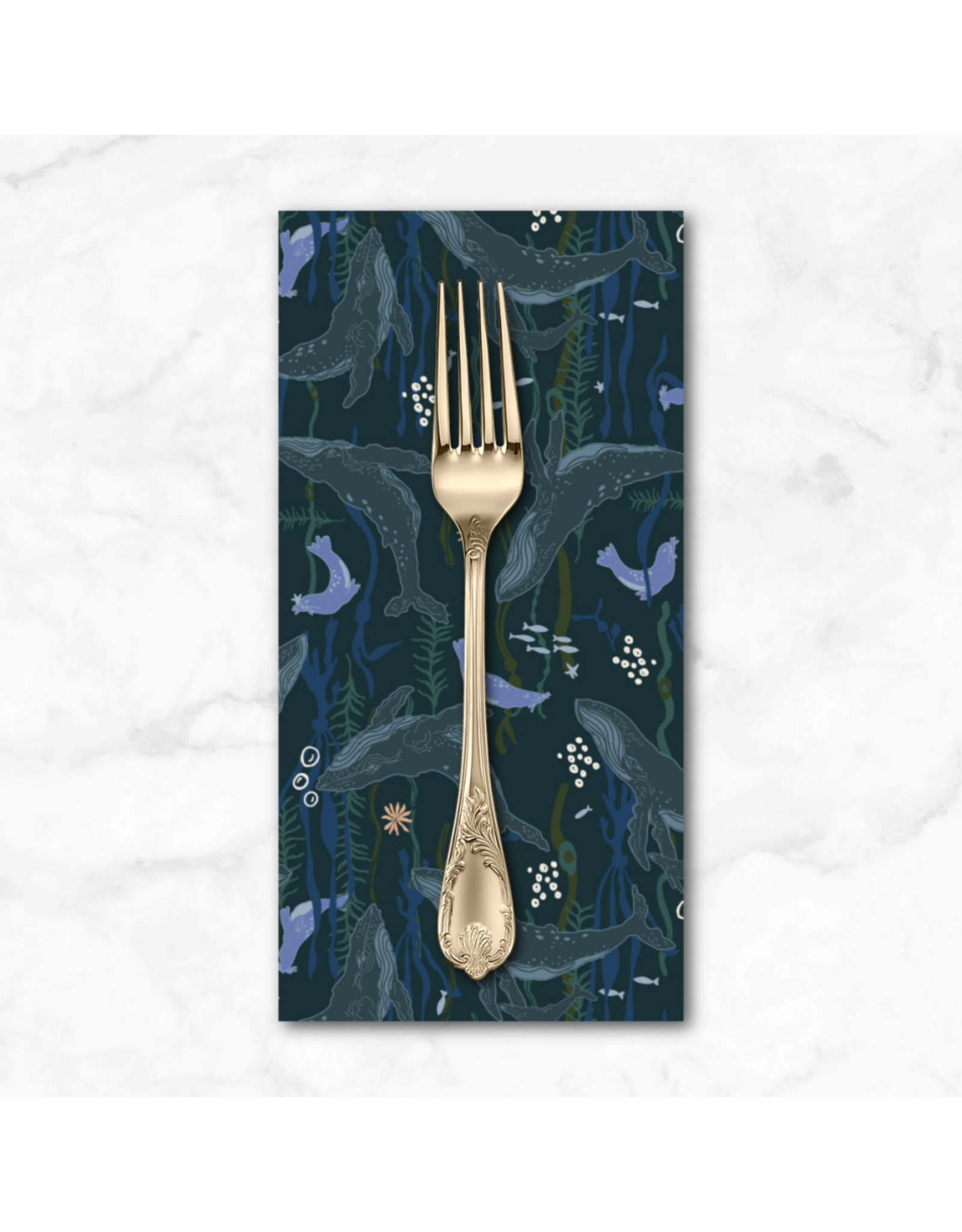 PD's Windham Collection Rocky Coast, Headwaters in Navy, Dinner Napkin