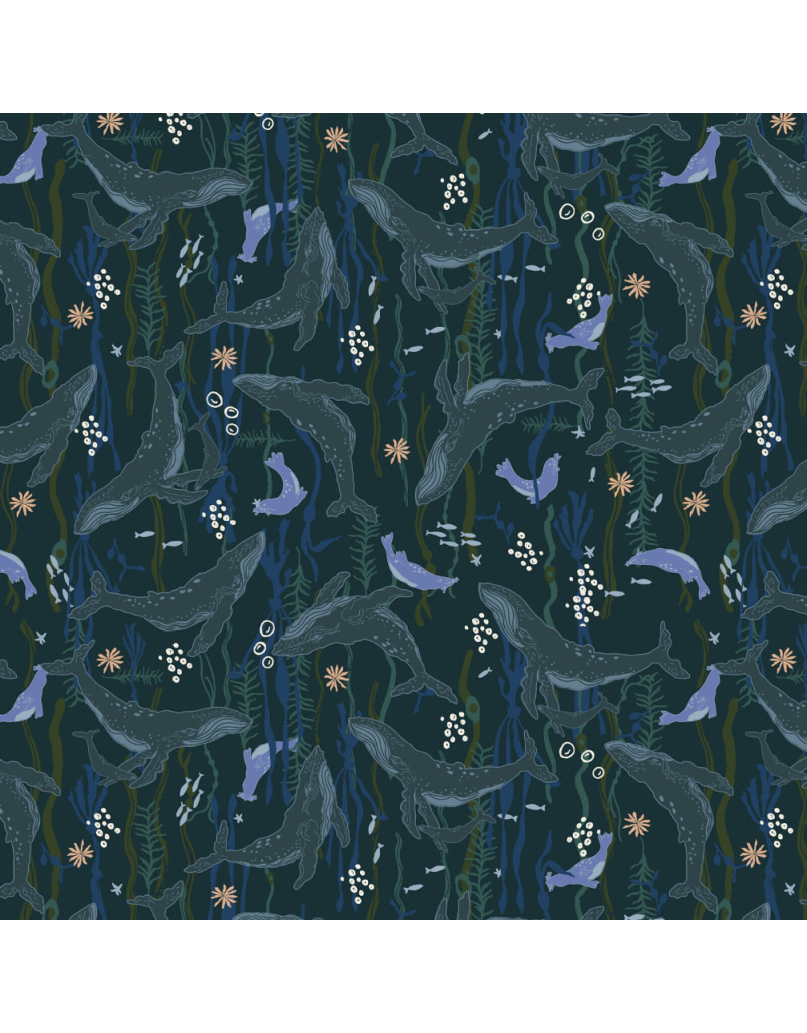 Windham Fabrics Rocky Coast, Headwaters in Navy, Fabric Half-Yards
