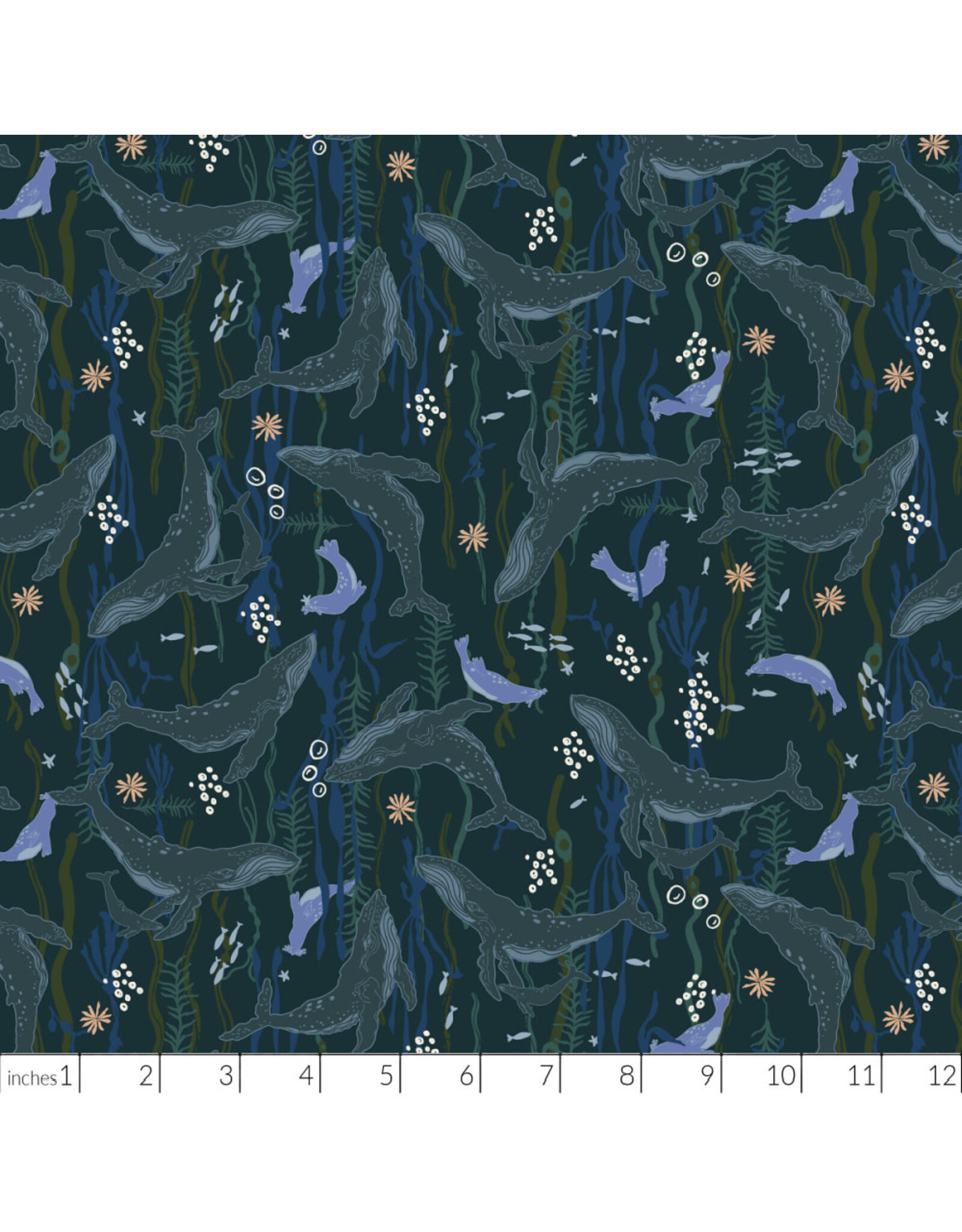 Windham Fabrics Rocky Coast, Headwaters in Navy, Fabric Half-Yards