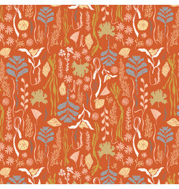 Windham Fabrics Rocky Coast, Tidelands in Coral Red, Fabric Half-Yards