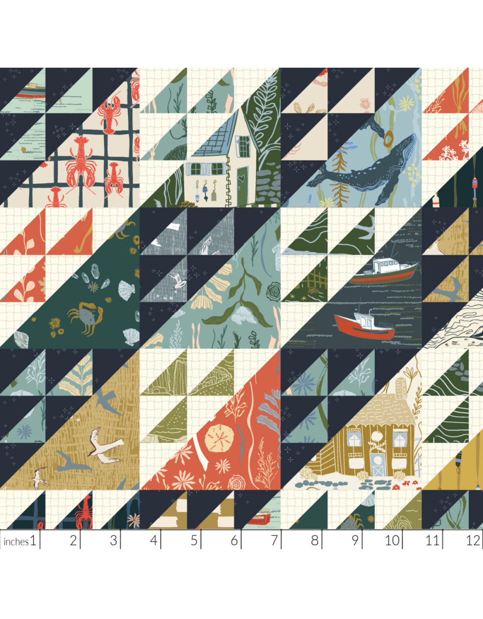 PD's Windham Collection Rocky Coast, Whole Cloth in Multi, Dinner Napkin