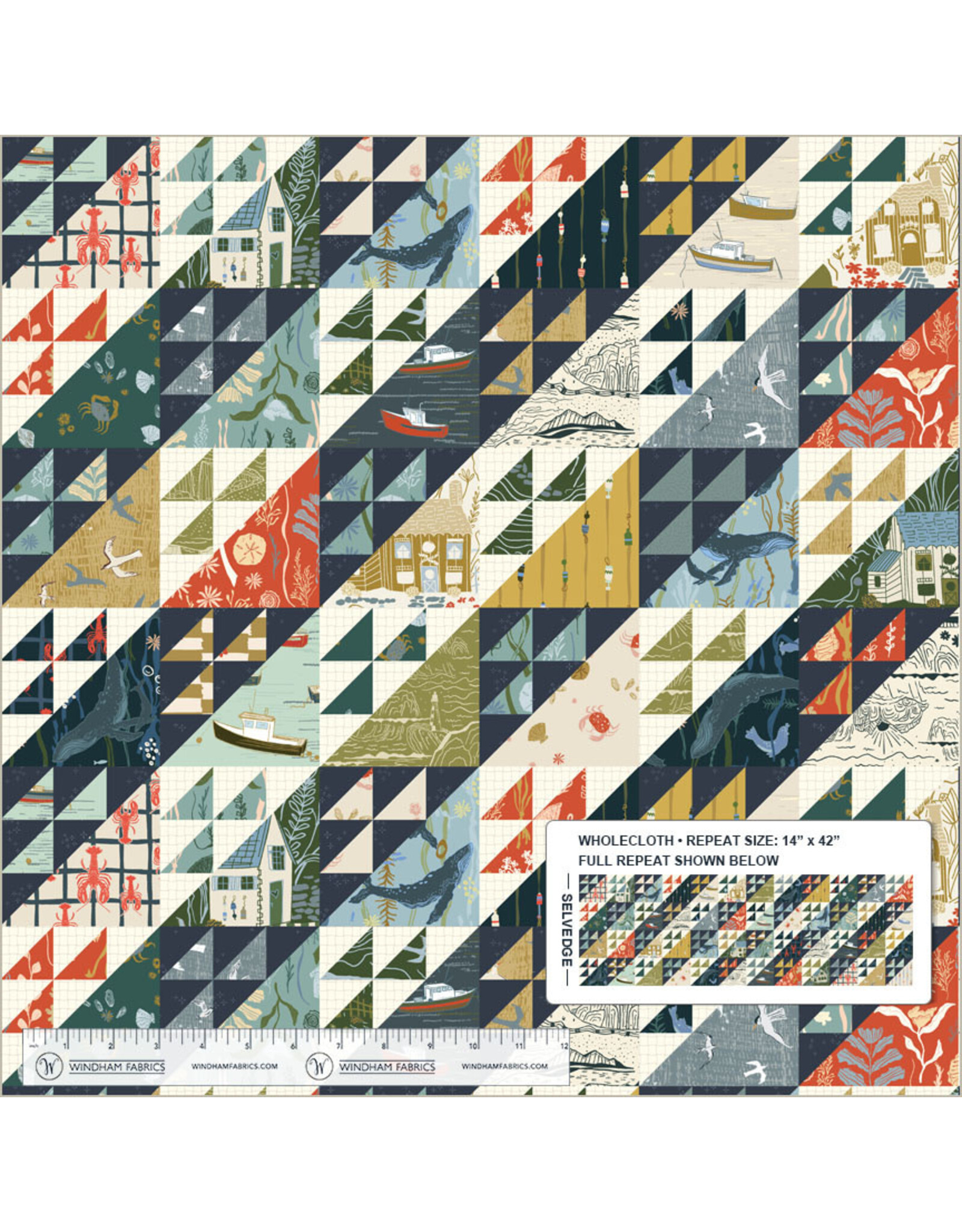 Windham Fabrics Rocky Coast, Whole Cloth in Navy, Fabric Half-Yards