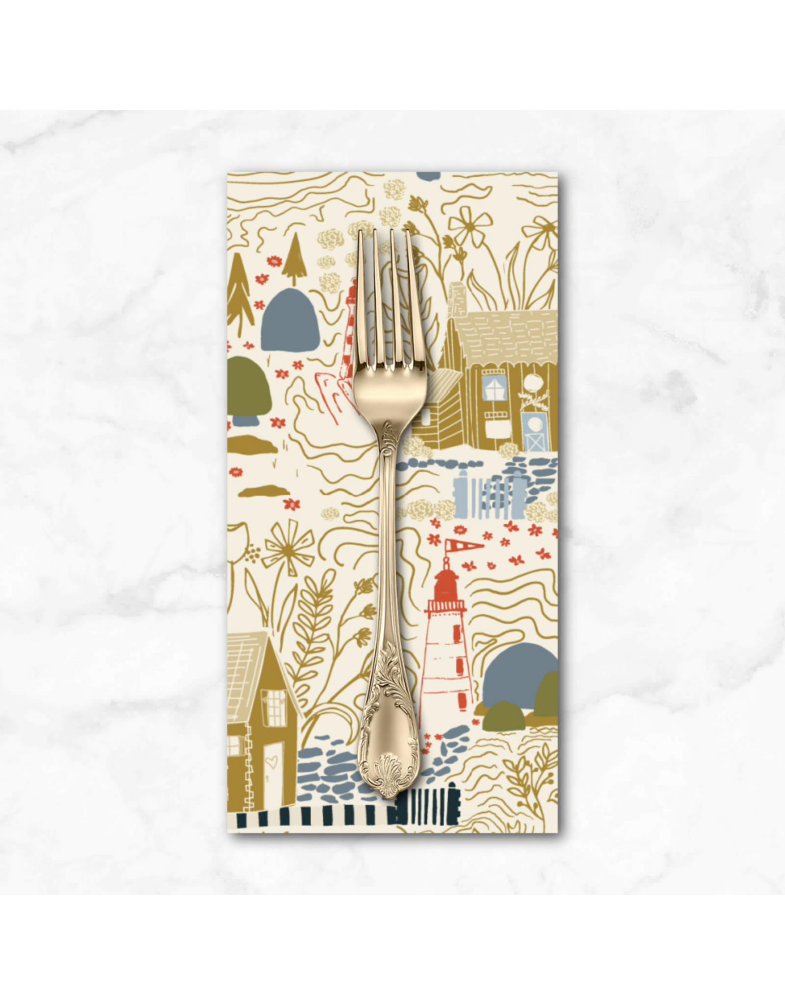 PD's Windham Collection Rocky Coast, Inverness in Ivory, Dinner Napkin