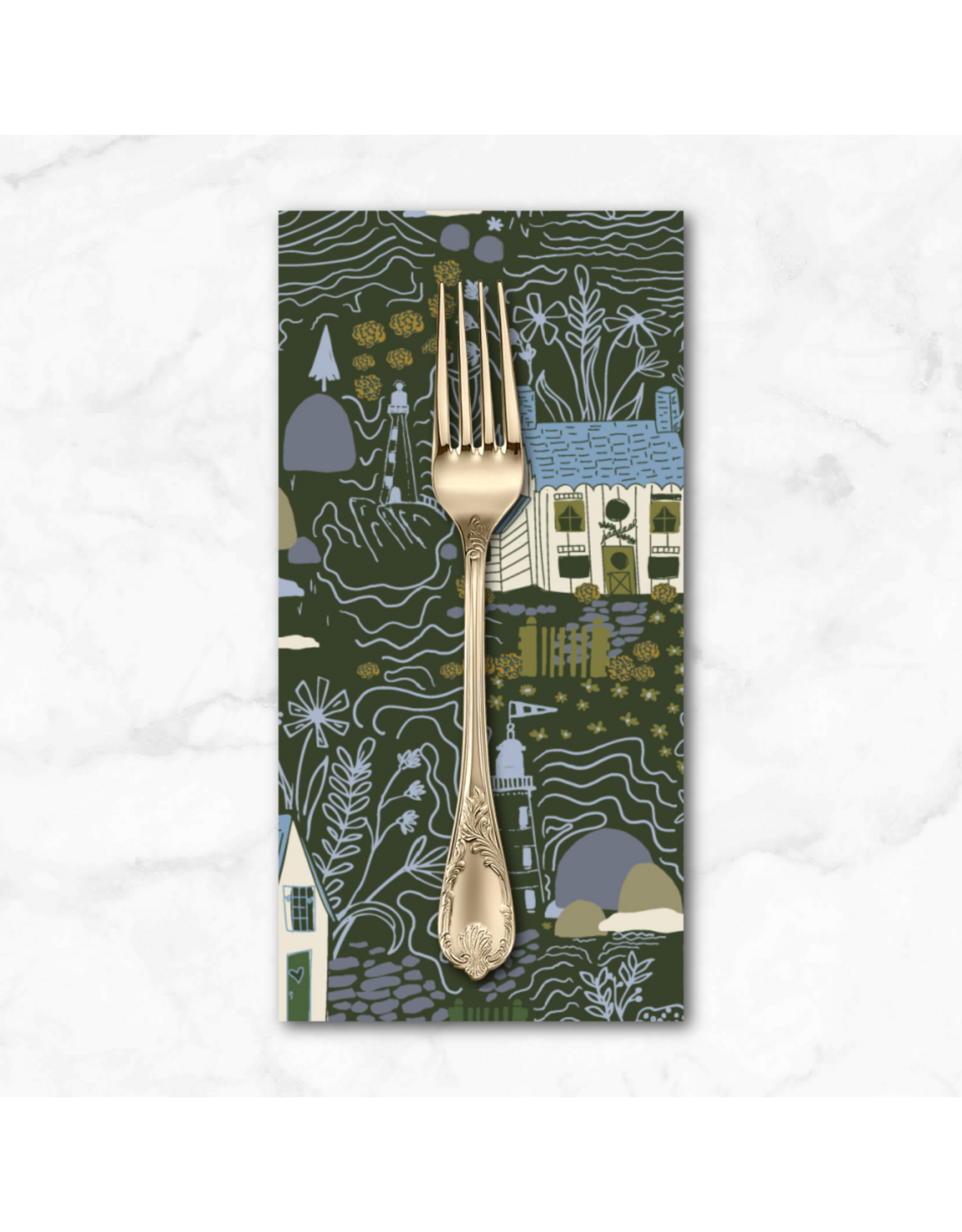 PD's Windham Collection Rocky Coast, Inverness in Seaweed, Dinner Napkin