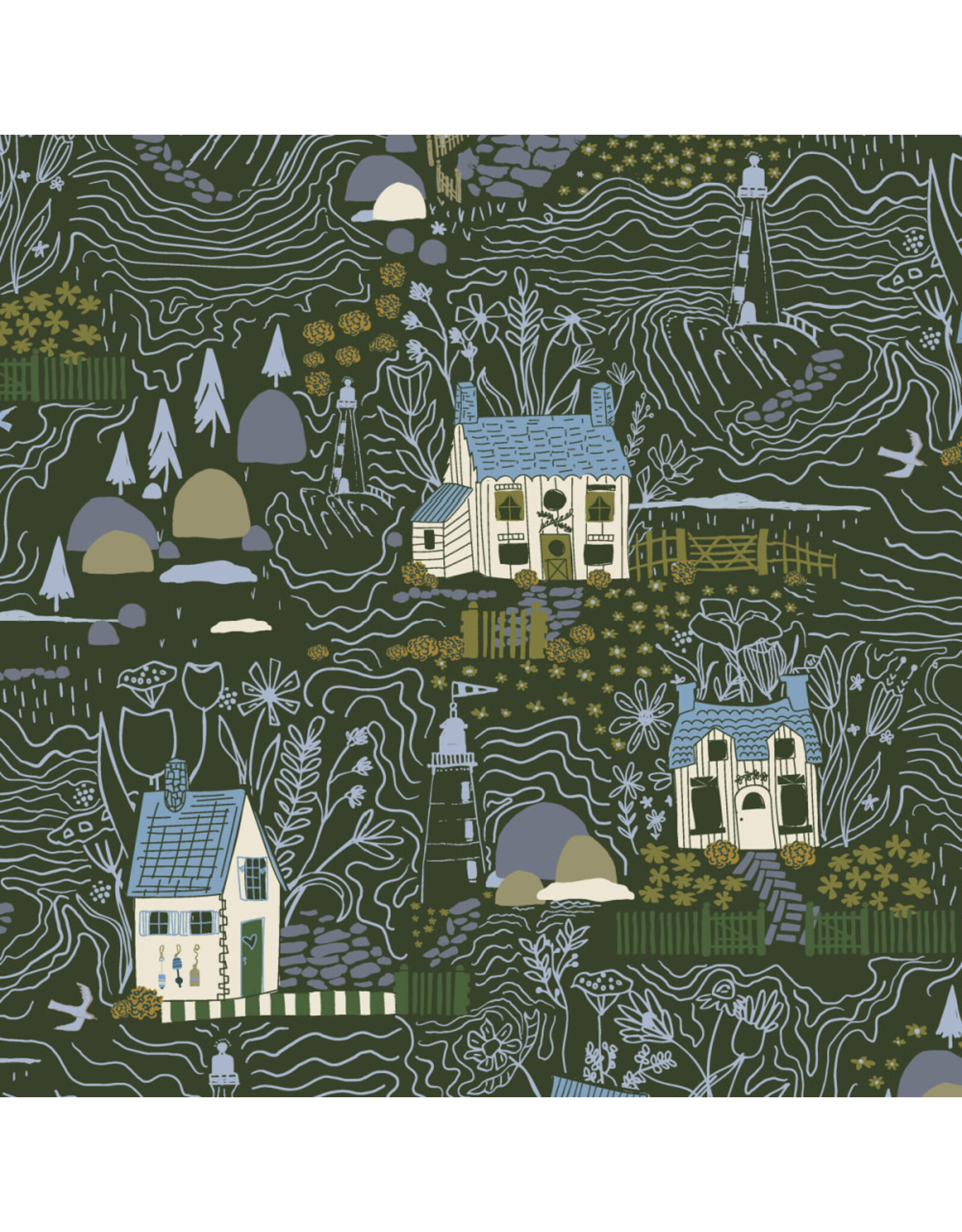 PD's Windham Collection Rocky Coast, Inverness in Seaweed, Dinner Napkin