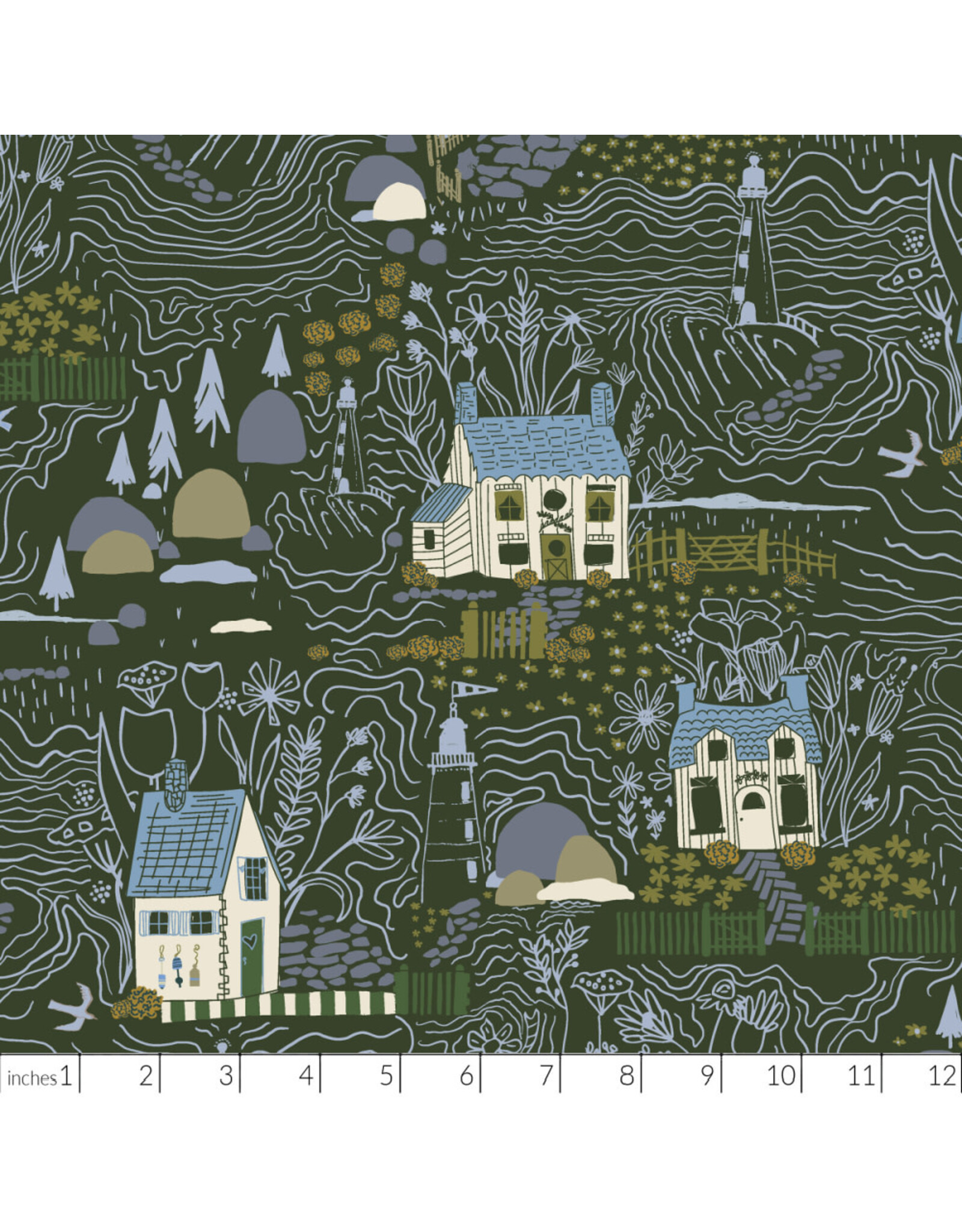 Windham Fabrics Rocky Coast, Inverness in Seaweed, Fabric Half-Yards
