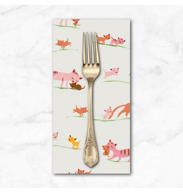 PD's Heather Ross Collection Heather Ross Favorites, Marching Cats in Cream, Dinner Napkin