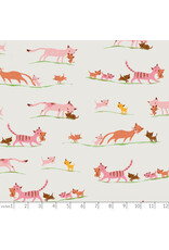 PD's Heather Ross Collection Heather Ross Favorites, Marching Cats in Cream, Dinner Napkin