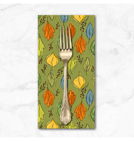 PD's Andover Collection Harvest Home, Fall Foliage in Olive, Dinner Napkin